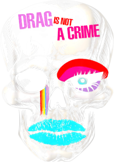 Drag Is Not A Crime Skull Women's Dry Zone Grid Polo