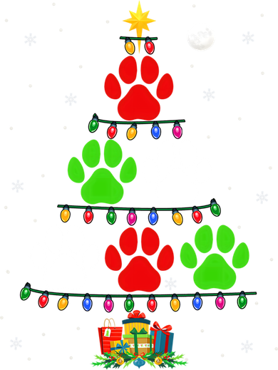 Dog Paws As Christmas Tree Matching Dog Lover Owner Family Great Gift Women's Long Sleeve Shirt