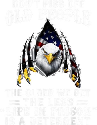 Don't Piss Off Old People The Older We Get Eagle & US Flag Mousepad