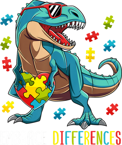 Dinosaur Puzzle Piece Autism Awareness For Boy Kids T-Shirt