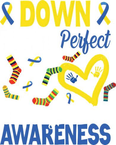 Down Right Perfect Down Syndrome Awareness Heart Sock Women's Long Sleeve Shirt