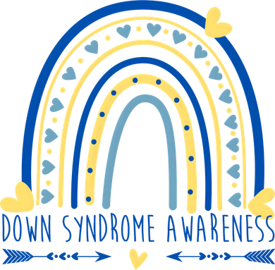 Down Syndrome Awareness Rainbow Heart Mousepad