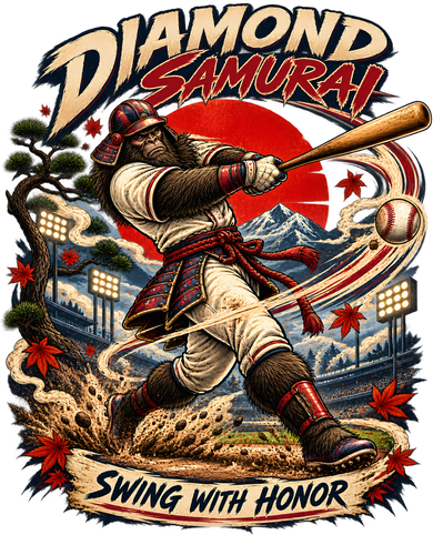 Diamond Samurai – Swing With Honor Bigfoot Baseball Women's Sweatshirt