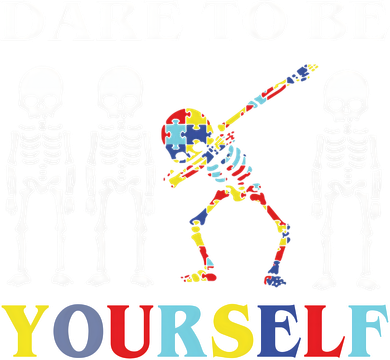 Dare To Be Yourself Autism Awareness Skeleton Kids T-Shirt