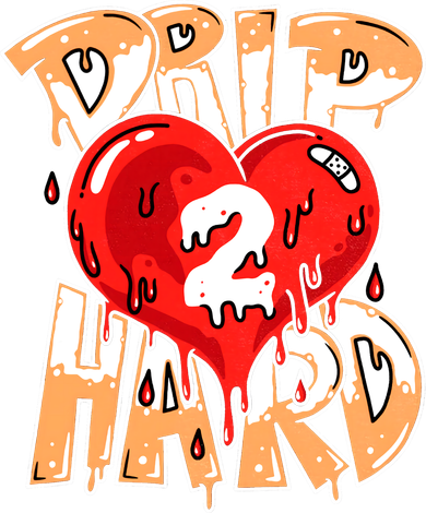Drip Too Hard Heart Dripping Cool Swag Team Matching Sneaker Gift Idea Toddler Hoodie