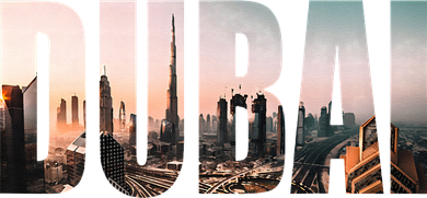 Dubai UAE Skyline Urban Photography Font Women's T-Shirt