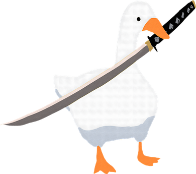 Duck with sword Duck wielding a Katana knife Goose Baby Bodysuit
