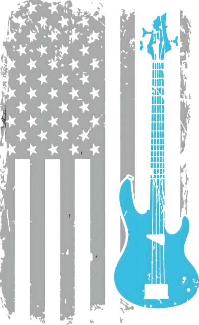 Electric Bass Guitar Player American Flag Musician Women's Sweatshirt