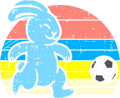 Easter Bunny Playing Soccer Retro Football Mousepad