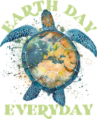 Earth Day Everyday Watercolor Sea Turtle Earth Kids T-Shirt