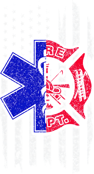 EMT Firefighter Paramedic Fireman EMS American Flag Ornament