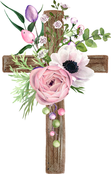 Easter Holiday Floral Cross Baby Bodysuit