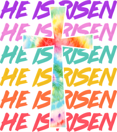 Easter He Is Risen Tie Dye Cross Women's Tank Top