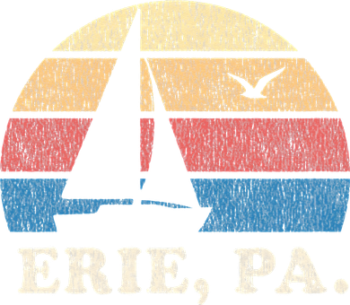 Erie PA Vintage Sailboat 70s Throwback Sunset Baby Bodysuit