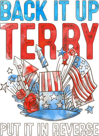 Funny 4th Of July Firework Back Up Terry Put It In Reverse Gift Kids T-Shirt