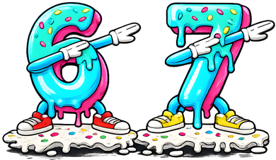 Funny 67 Meme Six Seven 6-7 Meme Ice Cream Drip Baby Bodysuit