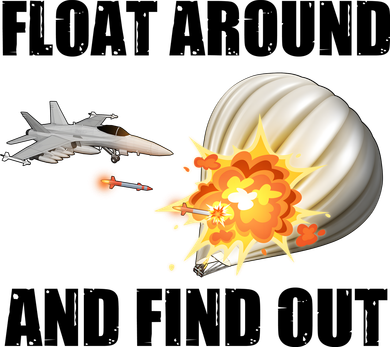 Float Around And Find Out Military Jet Shooting Balloon T-Shirt