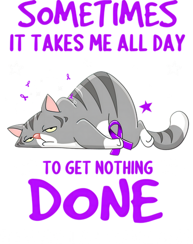 Fibromyalgia Awareness Cat Ribbon Gift Polo