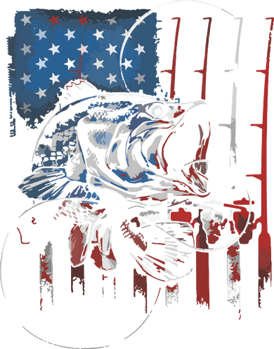 Fishing American Flag Vintage USA Bass Fisherman Gift Women's Sweatshirt