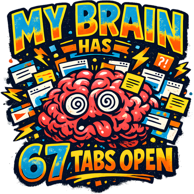 Funny ADHD Internet Humor My Brain Has 67 Tabs Open Women's Dry Zone Grid Polo