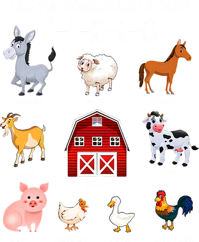Farm Animals Old MacDonald Had A Farm EIEIO Kids Long Sleeve Shirt