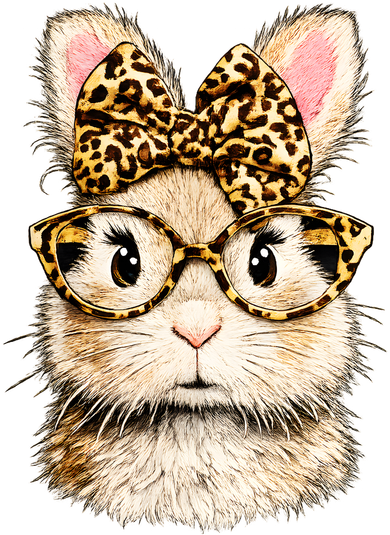 Funny Bunny Face Glasses Leopard Rabbit Easter Kids Long Sleeve Shirt