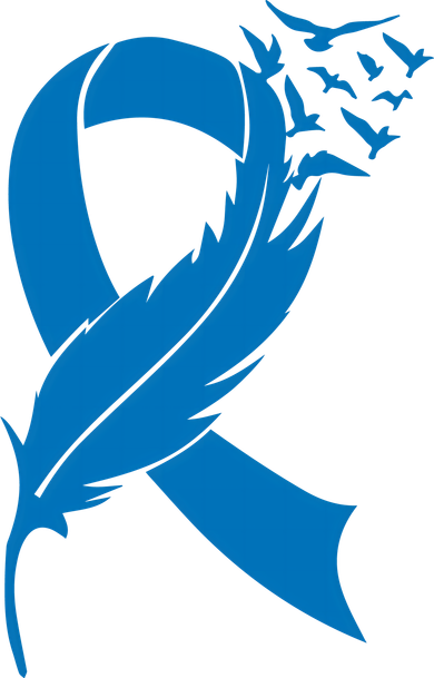Feather Blue Ribbon Colon Cancer Golf Towel