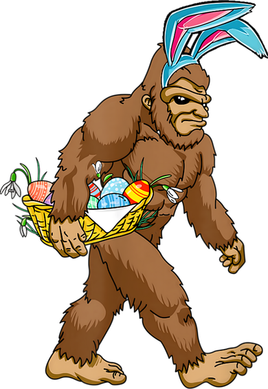 Funny Bigfoot Rabbit Carrying Eggs Yeti Easter Day  Wo Backpack