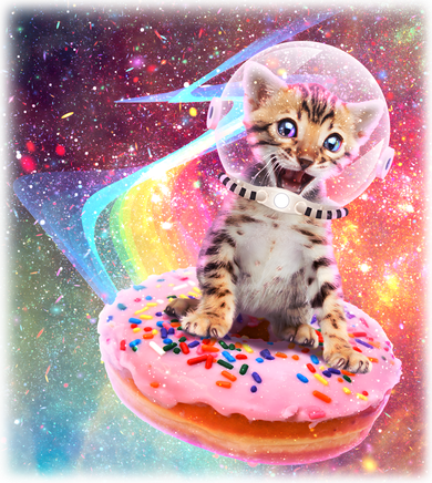 Funny Cute Astronaut Kitty On Rainbow Sprinkle Donut With Galaxy Background Backpack