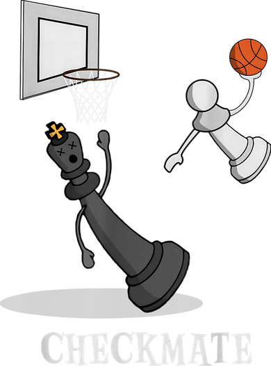 Funny Checkmate Chess Basketball Game Board King Pawn Piece Coffee Mug