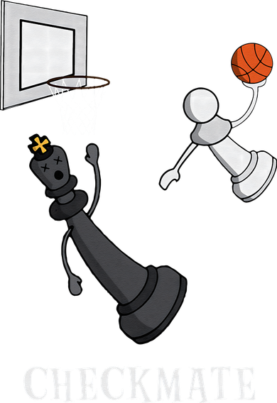 Funny Checkmate Chess Basketball Game Board King Pawn Piece Kids T-Shirt