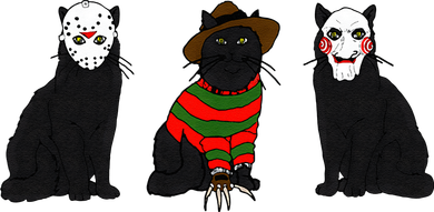 Funny Cat Parody Horror Movie Black Cat Gifts Beanie