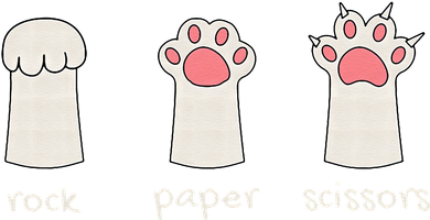 Funny Cat Rock Paper Scissors Cute Cat Paws Women's V-Neck T-Shirt