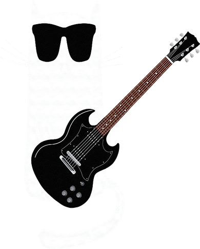 Funny Cat Wearing Sunglasses Playing Electric Guitar Toddler Long Sleeve