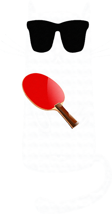 Funny Cat Wearing Sunglasses Playing Ping Pong Women's Hoodie