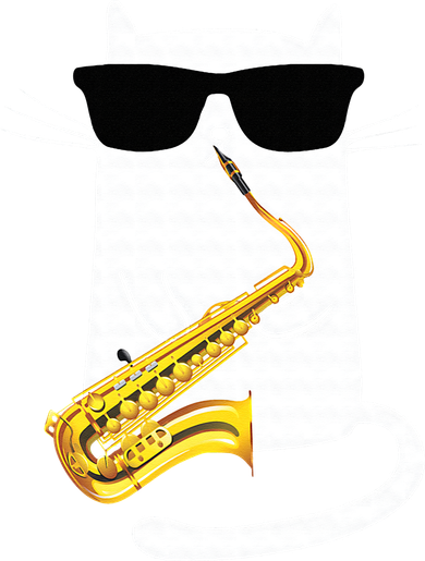Funny Cat Wearing Sunglasses Playing Saxophone Button