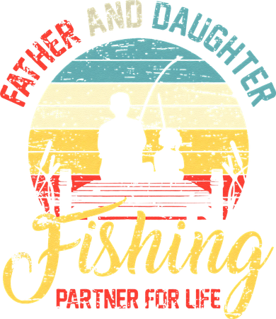Father Daughter Fishing Partner For Life Retro Matching Dad Toddler Long Sleeve
