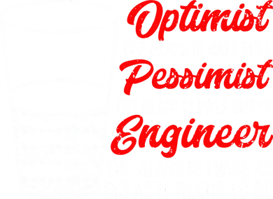 Funny Engineer Optimist Pessimist Glass Engineer Kids Long Sleeve Shirt
