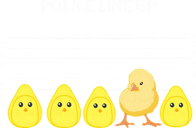 Funny Easter Police Line Up Chicks S Button