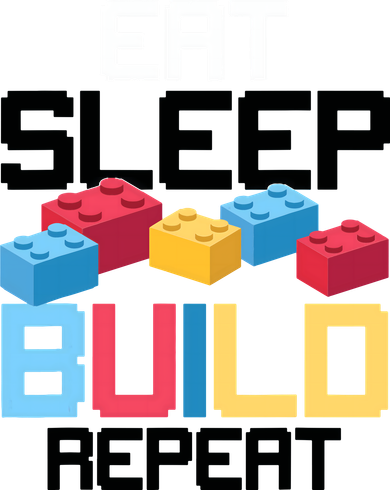 Funny Eat Sleep Build Gift Men Women Cool Blocks Building Long Sleeve Shirt