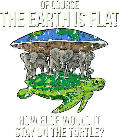Flat Earth Society Turtle Elephants  Gift Coaster