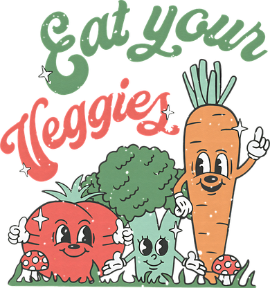 funny Eat your Veggies retro 90s style Vegetable Doggie Tank