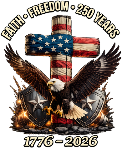 Faith Freedom 250 Years 1776-2026 250th American Anniversary Women's T-Shirt