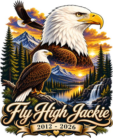 Fly High Jackie And Shadow Bald Eagle 2012-2026 RIP Doggie Tank