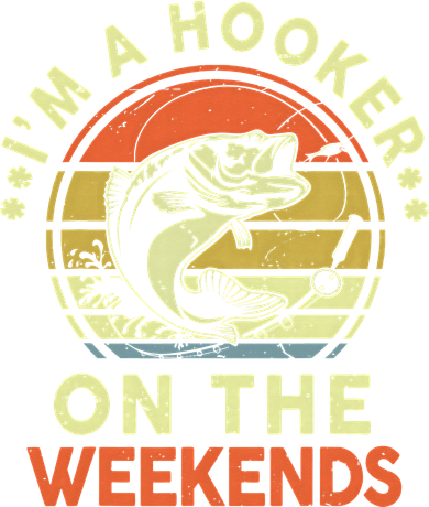 Fishing I'm Hooker On Weekend Fish Pole Kids Long Sleeve Shirt