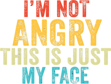 Funny I'm Not Angry This Is Just My Face Vintage Retro Kids T-Shirt