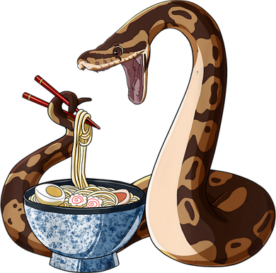 Funny Japanese Kawaii Ramen Snake Ball Python Kids T-Shirt