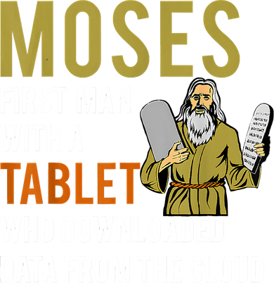 Funny Jewish Passover Moses Tablet Data Cloud Computing Women's T-Shirt