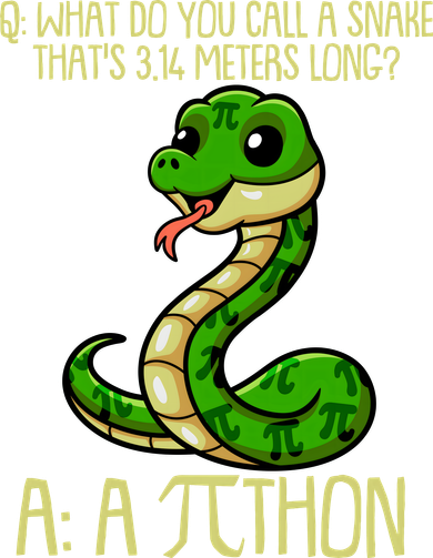 Funny Pi Day 314 PiThon Python Snake Joke T-Shirt