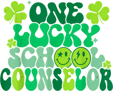 Funny Patrick's Day, Groovy Teacher One Lucky School Counselor Button